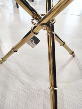Stolik kawowy Musa 60/60/52cm ze szklanym ciemnym blatem i ozdobnymi kołatkami złoty Z0189MV Gold/Black