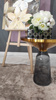 Stolik kawowy do salonu glamour Bottle Table 50/53cm szaro-złoty osadzony na szklanej nodze TG-27-high gray