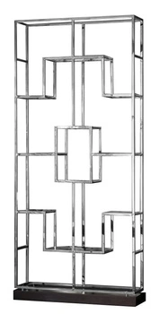 Regał Deacon 108/29/240cm chromowany ze szklanymi półkami srebrny G0090 Shinny