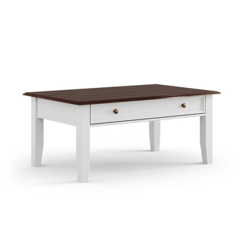 Ława sosnowa Belluno Elegante biała/orzech  Katmandu PL006B/O