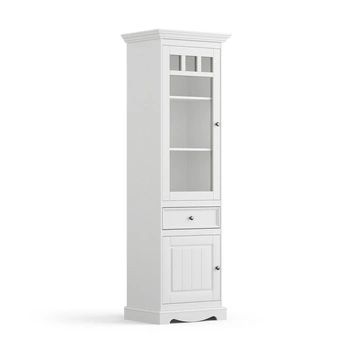Witryna sosnowa wąska Belluno Elegante biała - lewa Katmandu PL014BL