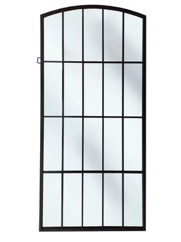 Lustro nowoczesne w stylu industrialnym okienne Manhattan 170/76cm w stylu loft z czarnymi szprosami i stalową ramą AHS18039L