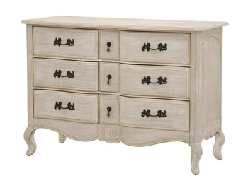 Komoda drewniana z szufladami jasnobeżowa Venezia Bianco VEB815K 