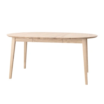 Stół rozkładany okrągły dębowy 110 - 160 cm bielony Orbetello Katmandu KULSR110B