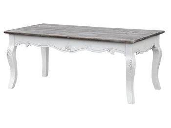 Stolik kawowy do salonu stylizowany prostokątny biały Rimini White RIW027