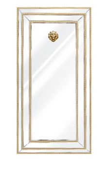 Lustro Sharon 180/90cm glamour złote w formie prostokąta z głową lwa AH503