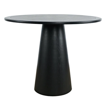 Stół drewniany do jadalni salonu okrągły czarny 114,5cm Avola AV2271-45B