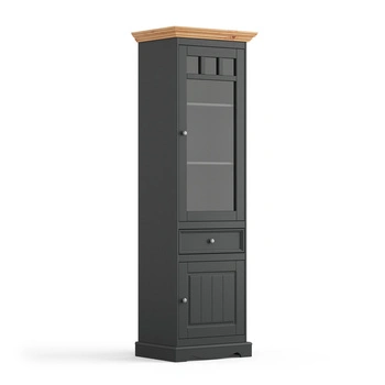 Witryna sosnowa wąska grafit - naturalna sosna Belluno Elegante Katmandu PL014G/P