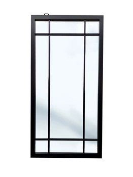 Lustro Brooklyn 140/70cm w stylu loft okienne z czarnymi szprosami i stalową ramą AHS19103XM