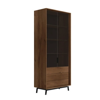Regał dębowy duży szklany tabacco Modern Loft Katmandu PLMOL10ST
