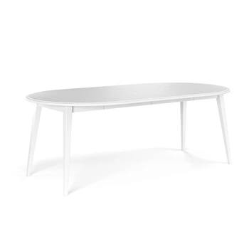 Stół okrągły rozkładany 110+2x50 cm Belluno Elegante biały Katmandu PL041B_2X50