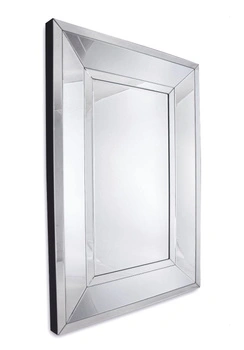 Lustro prostokątne Ava 70/140cm glamour klasyczne w prostej lustrzanej ramie o delikatnej fazie AH13022-C