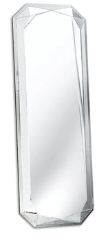 Lustro nowoczesne w stylu glamour Tiora 55/160cm z ramą w postaci szlifowanego kryształu smukłe prostokątne AHM18147
