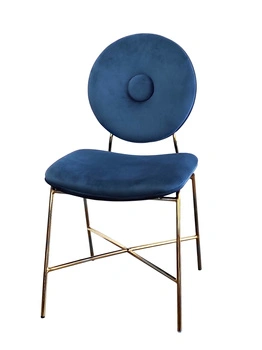 Krzesło do jadalni z niebieskiego weluru Rossario 51/88/64cm na złotym misternym stelażu ozdobne welurowe TG-348-66