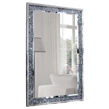 Lustro ozdobne Beretti 80/120cm prostokątne w ramie z kryształkami w stylu glamour AH16JZ380