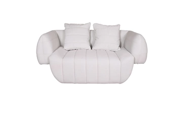 Sofa w nowoczesnym stylu welurowa jasna z poduszkami Nua N90-3