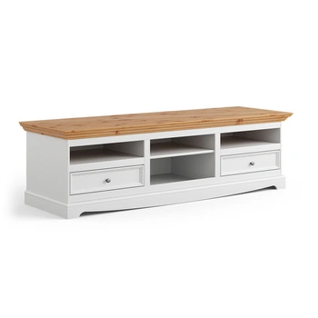 Komoda TV duża biała - naturalna sosna Belluno Elegante Katmandu PL010B/P