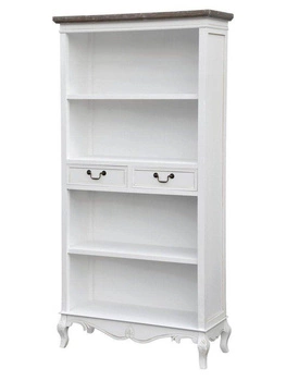 Regał wysoki z pułkami biały rustykalny Rimini White RIW02