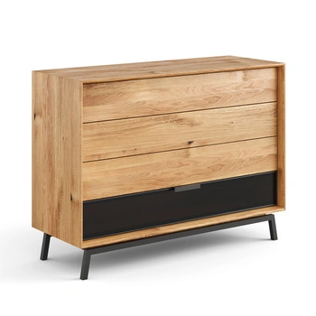 Komoda z szufladami dębowa ze szkłem Modern Loft Katmandu PLMOL04S