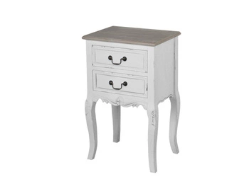Szafka nocna do sypialni stylizowana z szufladami do sypialni Rimini White RIW021
