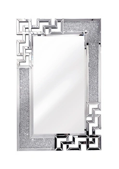 Lustro Prato 80/120cm w stylu glamour z ramą z kryształków o geometrycznym wzorze XJ003