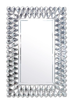 Lustro glamour Napoli 67/97cm wyszukane prostokątne z ramą z kryształkami w kształcie łez HJA18264