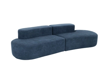 Sofa wypoczynkowa w nowoczesnym designerskim stylu  tapicerowana niebieska Nua N75-8