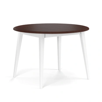 Stół okrągły 90 cm Belluno Elegante biały-orzech Katmandu PL040B/O