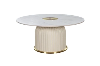 Stolik kawowy okrągły kremowy Modig M72