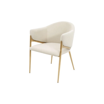 Krzesło tapicerowane jasne złote nogi Modig M5-10
