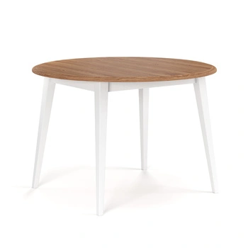 Stół okrągły 90 cm Belluno Elegante biały-dąb Katmandu PL040B/D