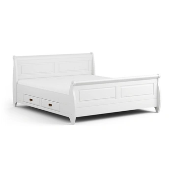 Sosnowe łóżko z drewna białe Toskania 160cm Katmandu PL2025B